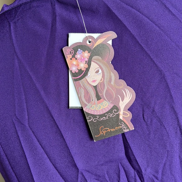 • NWT Soprano amethyst long button front high low dress, M • - Picture 7 of 9